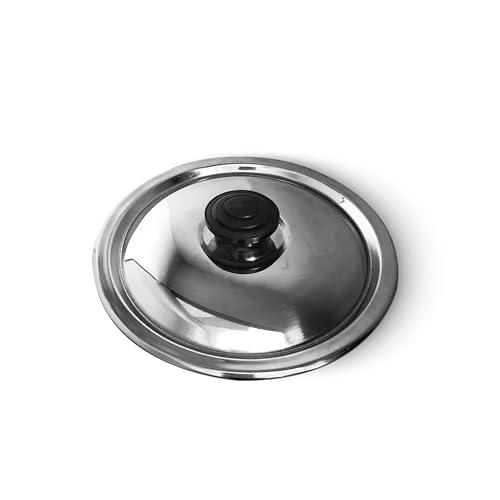 Image of Kitchen Expert Stainless Steel Lids For Utensils | Set Of 3 (16.5cm, 18cm & 19.5cm) | Suitable For Pots /Pan /Kadhai /Bowls | Multipurpose Lid With Knob | Sturdy Knob & Durable | Safe & Secure Grip
