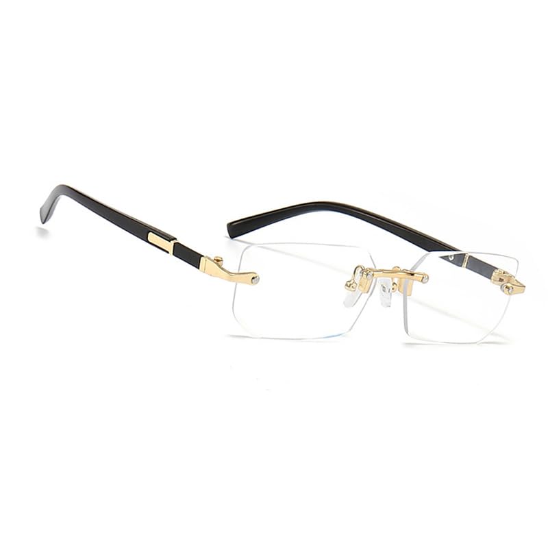 MEGAVOW Gafas de Sol Sin Montura Rectangulares, Retro Vintage Lentes Cuadrados, Protección UV, Cuadradas de Moda para Mujer Hombre, Gafa Lente Tintadas