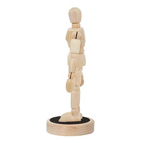 Artist Manikin Posable Figure - 4.5” Magnetic Wood Mannequin Form For Human Figure Drawing - Full Body Mini Wooden Art Model On Stand - Life Drawing Supplies #TOP6