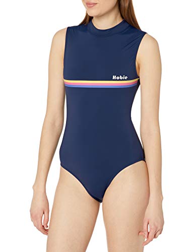 Hobie Junior's Surf Bodysuit One Piece Swimsuit, Navy//Heritage Stripe, M