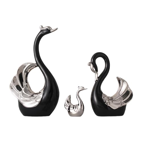 Ornement de table créatif en céramique blanche, statuettes de cygnes de haute qualité