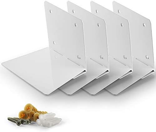 CRIZTA Invisible Floating Bookshelf, Heavy Duty Wall Mounted Book Organizer, Metal Shelves Holder for Books, Large Size (White) (4)