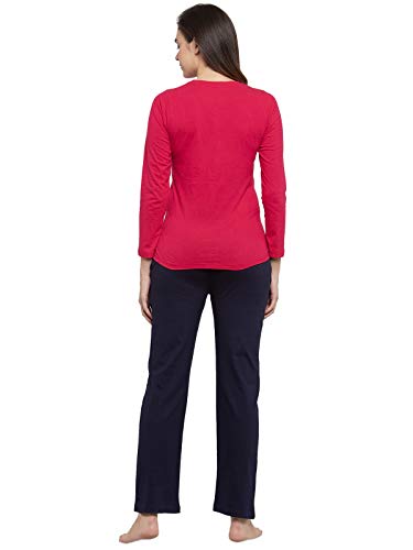 Image of Claura Women Cotton Solid Top & Pyjama Set