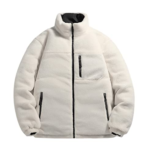 Manteau coréen double face blanc XXL veste en peluche chaude pour homme