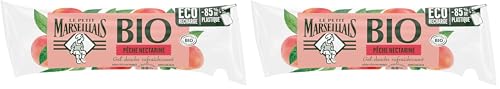 Le Petit Marseillais Berlingot Recharge Gel Douche Bio Rafraichissant, au pH Neutre, Pêche Nectarine, 250 ml (Lot de 2)