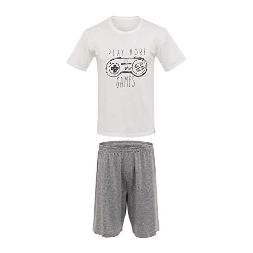 Pijama Manga Curta Game Control Off White GG