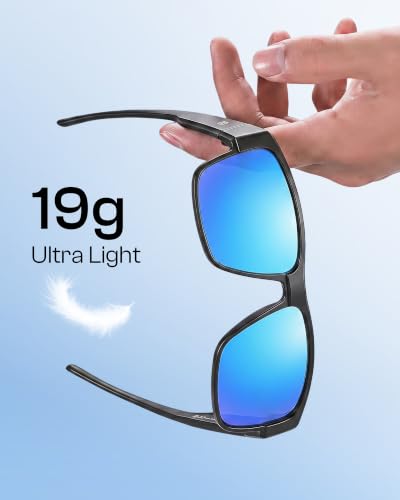 Image of DUCO Polarized Fit Over Sunglasses for Men and Women UV400 Protection Retro Square Wrap Around Shades for Driving Riding 8986