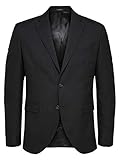  SELECTED HOMME Herren SLHSLIM-MYLOHIGH BLZ B NOOS Blazer, Schwarz (Black Black), 46