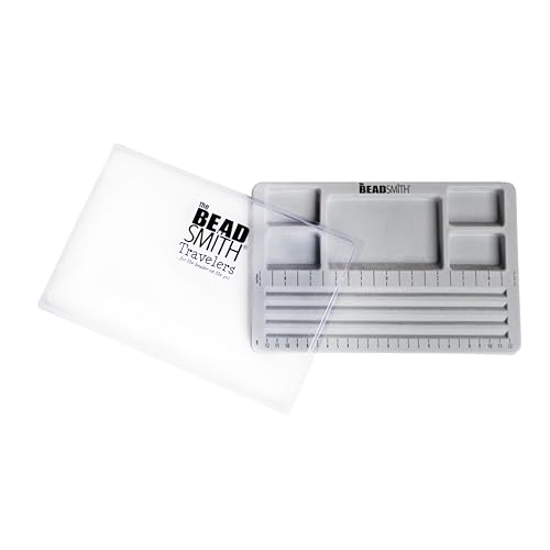 Mini Reise-Design Perlsortierbrett grau mit Deckel 19.5 x 28.5 cm