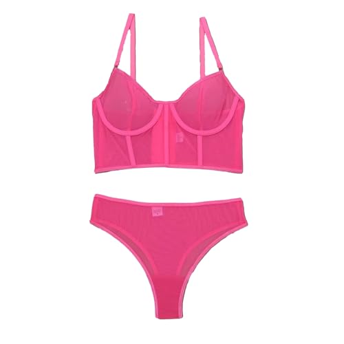Ensemble de lingerie transparente avec armatures pour femme