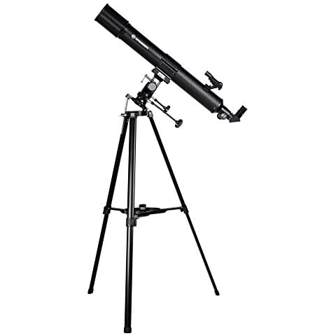 Bresser Refraktor Teleskop Taurus NG 90/900 mit Smartphone Kamera Adapter und hochwertigem Objektiv-Sonnenfilter, inklusive Stativ und umfangreichem Zubehör Cover