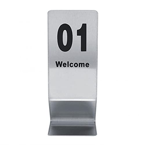 Plaque numérotée de Table en Acier Inoxydable - Lot de 10 Supports Double Face - 7