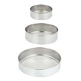 Beaupretty 3 Stück Rundes Haushaltsmehlsieb aus Edelstahl mit Feinem Maschengewebe zum Sieben von Pulverprodukten Bruchfest und Langlebig für Küchengebrauch