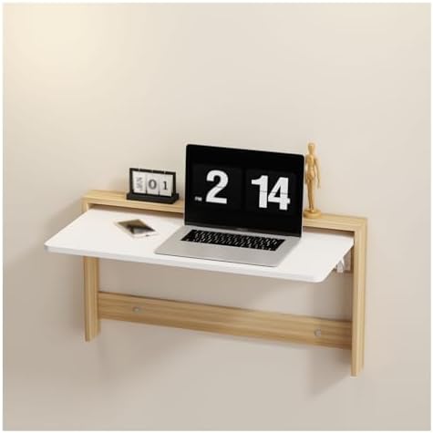 6.2cm Ultra Thin Wall Mounted Folding Table Space Saving Hanging Desk with Rounded Corners for Home Office Modern Design Easy Storage Functional & Stylish Workstation