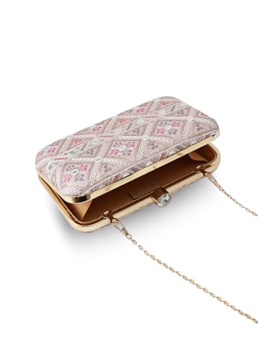 Image of THE TAN CLAN Ariba Box Clutch Purses Luxury Handbags Bag for Women - Elegant Evening Handbag, Stylish Purse with Magnetic Closure