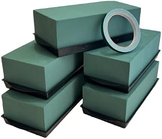 Silk Flower Warehouse 5 x Wet Floral Foam Flower Bricks with Water Trays - Oasis Sponge Block for Weddings & Florist Floral Arrangements - Perfect for Fresh Flowers and DIY Craft Supplies