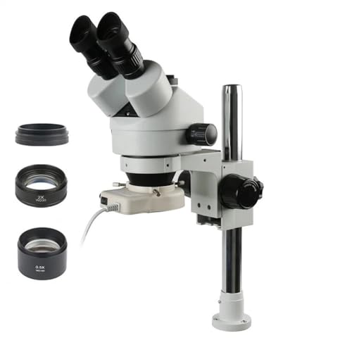 Microscope 3.5X-90X Continuous Zoom Simul-Focus Trinocular Stereo Microscope Fit for Soldering PCB Jewelry Repair Kit 32MM Column 76MM Holder