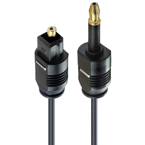 PremiumCord Câble Audio Optique Mini Toslink 3,5 mm vers Toslink 2 m, Mâle vers Mâle, Câble Numérique Pour Système Stéréo Hifi Sounbar Tv, HQ Audio,...