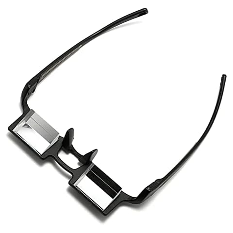 New Upgraded Lazy Glasses Lying Down Bed Prism Glasses for Reading Playing Mobile Watching TV Glasses 90°Angle Upside Down Horizontal Super Lightweight Glasses for reducing Neckache Unisex Cover