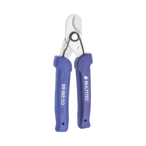 Image of MULTITEC CC-200-SS Wire Cutter & Stripper | Stainless Steel 2-in-1 Electrical Hand Tool for Home & Industrial Use | Manual Cable Stripping & Cutting Tool with Ergonomic Grip and Safety Lock