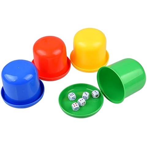 Lezevn 4-Piece Dice Game Set with Shaker Cover
