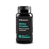 Biotina para el Cabello, Piel y Uñas - 12000 mcg Alta Dosis con Selenio y Zinc - 365 Comprimidos Veganos (Suministro para 1 año) - Biotina Complex de Zenement