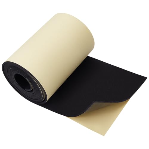 BENECREAT Rotolo di Schiuma EVA Autoadesiva Nera 300cm X 20cm X 4mm, Foglio di Schiuma Impermeabile per La Protezione Dei Mobili, Riempimento Spazi Vuoti, Costumi