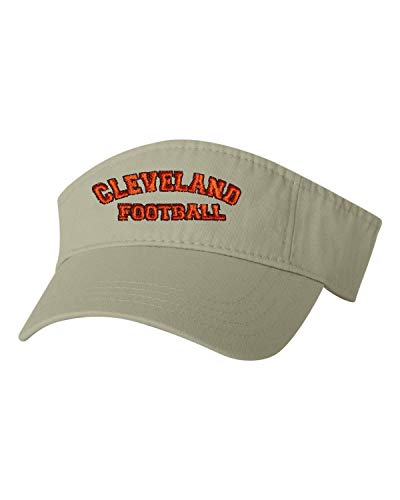 Go All Out Adjustable Khaki Adult Cleveland Football Embroidered Visor Dad Hat