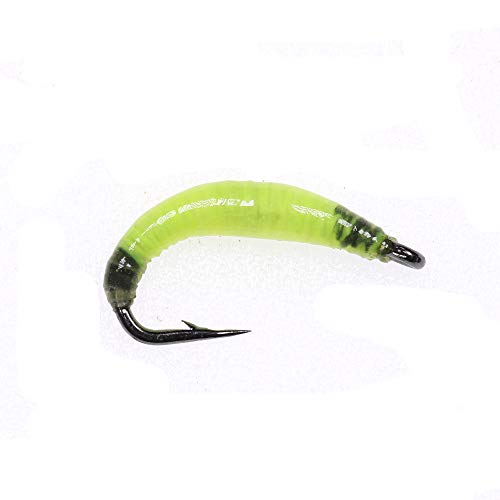 Garden Worm Fly Pack Of 20, Size 8 Nymph Earth Worm Realistic Fly For Crappie Trout Bass Bluegill Fishing #TOP4