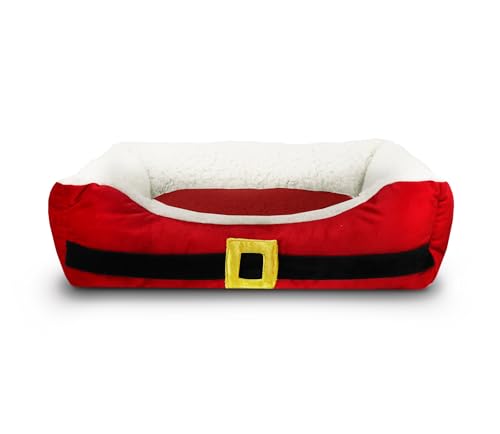 Record - Cuccia per Cani e Gatti Caldia e Morbida. Lettino per Cani e Gatti a Tema Natalizio. Cuccia Comoda e Decorativa per la Casa | 60 x 45 x 15h cm