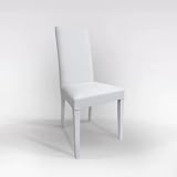 Bissolo Casa Denver Sedia Moderna in PU Bianca, Struttura in Legno di Faggio Laccato, Dimensioni 46 x 57 x 100 cm, Altezza Seduta 46.5 cm