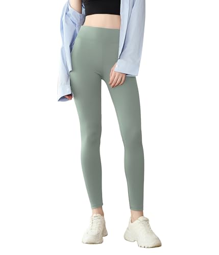 Power Flower Mallas para Mujer, Mallas de Yoga No Transparentes, Mallas de Entrenamiento de Longitud Completa, Mallas Deportivas para Correr (LY130-Green, S-M)
