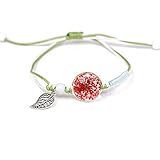 coadipress Handmade Natural Dry Flower Bracelet for Women Girls Crystal Babysbreath Blossom Gemstone