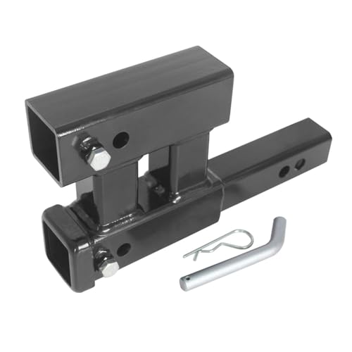 2-Inch Heavy Duty Hitch Extension - 7500lbs Capacity 6-Inch Rise/Drop Solid Steel Shaft w/ 1 Hitch Pins & Anti-Rust Nut Kit (Fits 2 Receiver Trucks/SUVs)