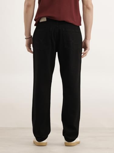 Image of WROGN Men's 100% Cotton Jeans | Solid | Anti Fit