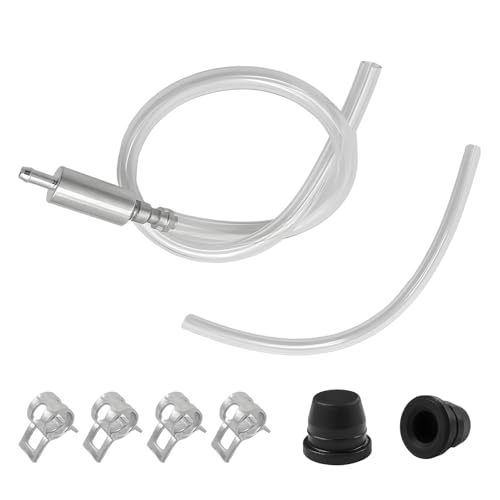 KPEOY Car Brake Bleeder Hose, Soft Clutch System Bleeding Tool with One Way Check Valve, Universal Brake Fluid Bleeder Hoses Replacement with Clamps for Cars Motorcycles Bikes (with Caps)