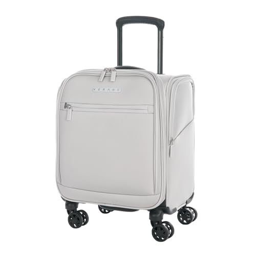 Verage Under Seat Luggage with Wheels Softside Small Suitcase Spinner Carry On Luggage Bags for Airlines Airplanes Short Trip Men Women (Cloud Gray 14.5-Inch Plus Underseat)