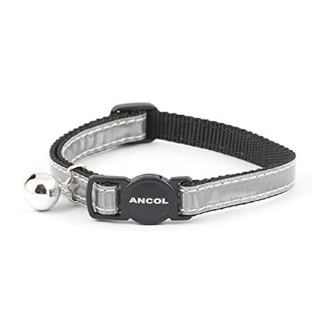 Ancol Silver Reflective Cat Collar with Safety Buckle Cover
