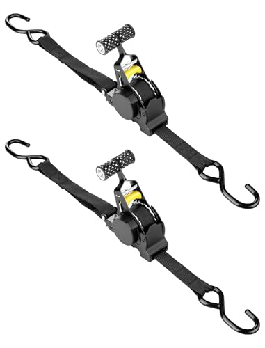 Correas de trinquete retráctiles Tomorotec con rebobinado automático para sujetar carga