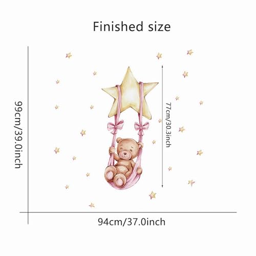 Vinilo decorativo infantil de oso durmiendo y estrellas miniatura 4
