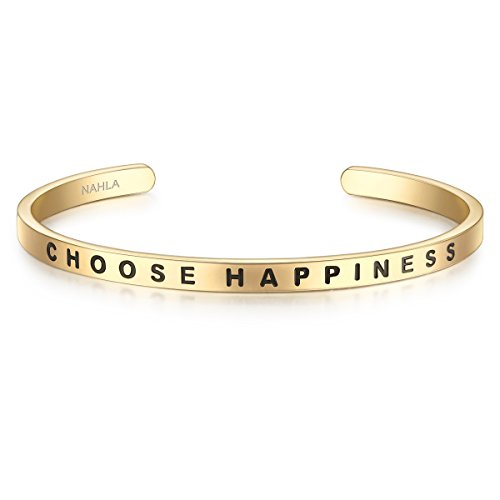 Preisvergleich Produktbild Bangle Edelstahl vergoldet CHOOSE HAPPINESS