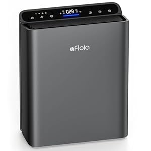 Afloia Air Purifiers for Bedroom – Air Purifiers for Home Large Room Up to 1280Ft², H13 True HEPA Filter with Laser Air Quality Sensor for Pets Hair Dander Pollen Allergies Dust Mold Odor Smoke, Grey