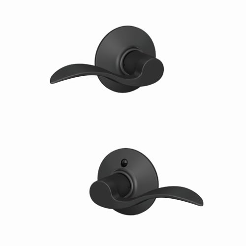 Image of Schlage F10 ACC 622 Accent Door Lever, Hall & Closet Passage Lock, Matte Black
