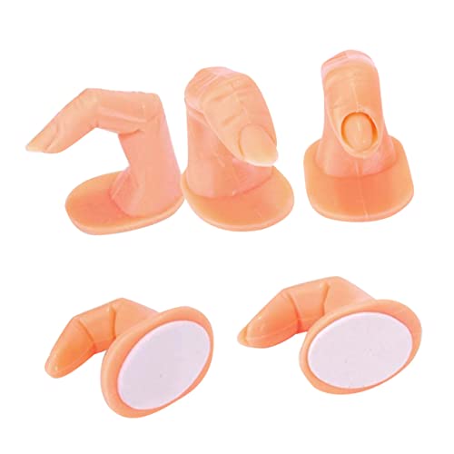 FOMIYES Manicure Practice Fingers 5 Pack Portable Fake Finger Nail Art Training Tool for Acrylic Nail Design and Salon Use