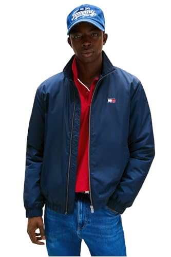 Tommy Jeans Uomo Giacca da Mezza Stagione Essential Padded con Colletto alla Coreana, Blu (Dark Night Navy), S