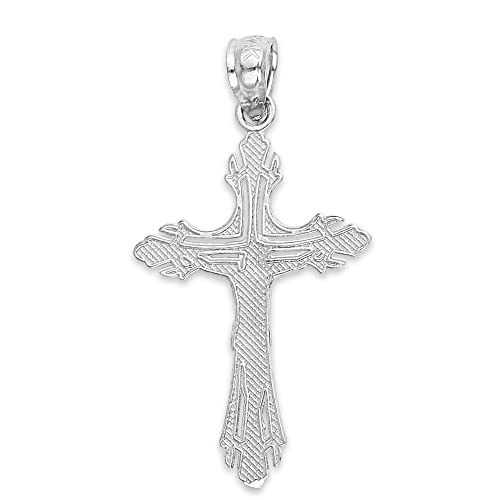 Solid 14k White Gold Crucifix Pendant - Cross Gift for Religious Occasions3