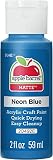 Apple Barrel Acrylic Paint in Assorted Colors (2 oz), 20492, Neon Blue