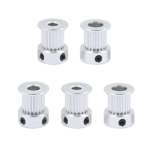 Timing Pulley 5Pcs Aluminum GT2 10mm Width 20 Tooth Teeth 2GT Timing Drive Pulley Pully Wheels Gear For 3D Printer Bore=5mm/6.35mm/8mm, anti-rust and anti-corrosion (Size : Bore Diameter 6.3