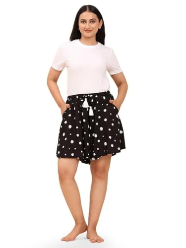 Image of B STORIES Women's Viscose Printed Lounge Culotte Shorts (Pack of 2)