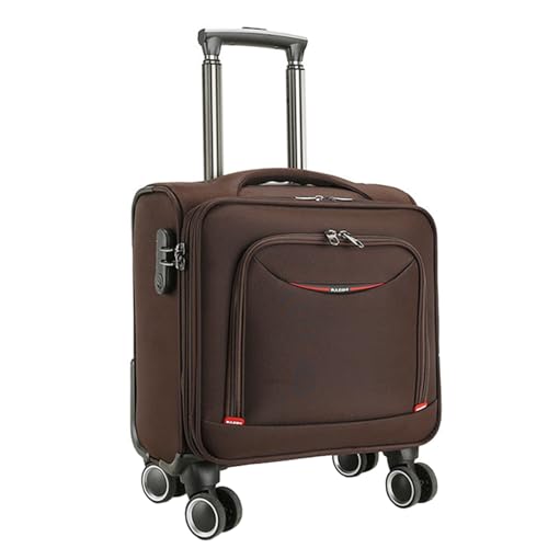 Carry on Luggage Cabin, 14/16/18/20 inch Lightweight Oxford Travel Suitcase with 360° Spinner Wheel for Travel and Business Trips Coffee,14in - Main Image